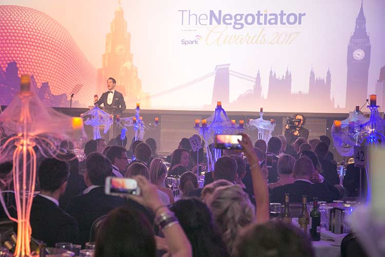 Portico The Negotiator Awards Large Lettings Agency of the Year Award Jimmy Carr presenting image